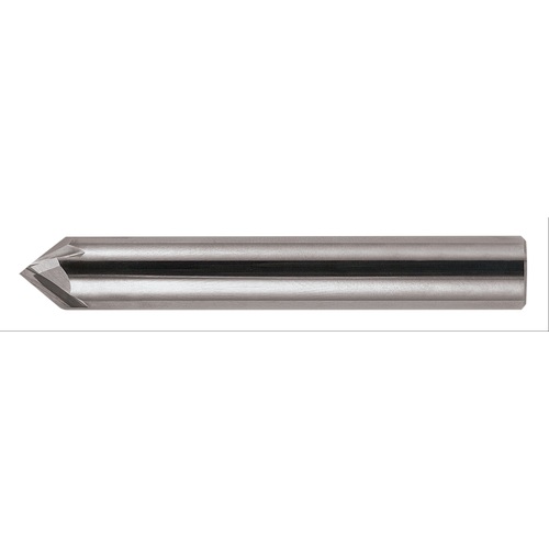 ‎3/8″ × 3/8″ × 2-1/2″ STR / RHC Solid Carbide 4-Flute Single End Chamfer Tool - Bright