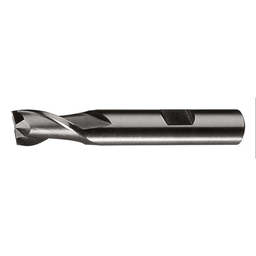 ‎7/32″ × 3/8″ × 1/2″ × 2-7/16″ RHS / RHC HSS HSS Single End 2-Flute Center Cutting Keyway Tolerance Finishing End Mill - Bright