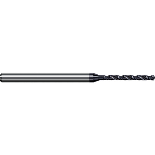 Solid Carbide Drill; 1.32 mm Dia. × 3 mm Shank Dia. × 50 mm OAL × 13 mm LCF ; 140 Degrees ; 8xD ; TiAlN