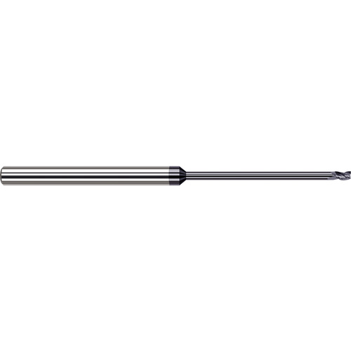 ‎Miniature End Mills - Long Reach, Stub Flute - 0.0620″ (1/16″) Cutter Diameter × 0.0930″ (3/32″) Length of Cut × 1.1250″ (1-1/8″) Reach Carbide Square End Mill, 3 Flutes, AlTiN Coated