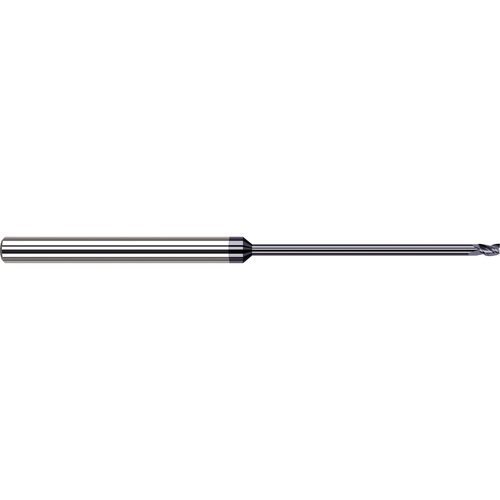 ‎Miniature End Mills - Long Reach, Stub Flute - 0.0620″ (1/16″) Cutter Diameter × 0.0930″ (3/32″) Length of Cut × 1.2500″ (1-1/4″) Reach Carbide Square End Mill, 3 Flutes, AlTiN Coated