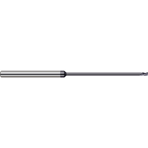 Miniature End Mills - Long Reach, Stub Flute - 0.0400″ Cutter Diameter × 0.0600″ Length of Cut × 1.0000″ (1″) Reach Carbide Square End Mill, 3 Flutes, AlTiN Coated