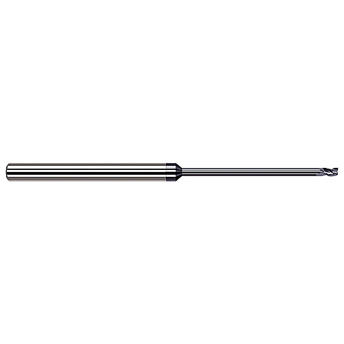 ‎Miniature End Mills - Long Reach, Stub Flute - 0.0620″ (1/16″) Cutter Diameter × 0.0930″ (3/32″) Length of Cut × 1.1250″ (1-1/8″) Reach Carbide Square End Mill, 3 Flutes, AlTiN Coated