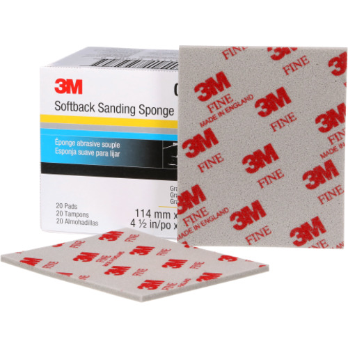 3M Softback Sanding Sponge 02604 4 1/2″ × 5 1/2″ (115 mm × 140 mm) Fine