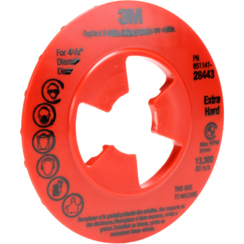 ‎3M Disc Pad Face Plate Ribbed 28443 4-1/2″ Extra Hard Red