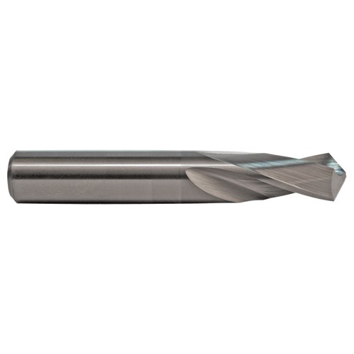 #25 Dia. × 0.15″ Shank × 5/8″ Flute Length × 2″ OAL, 3XD, 118°, Uncoated, 2 Flute, External Coolant, Round Solid Carbide Drill