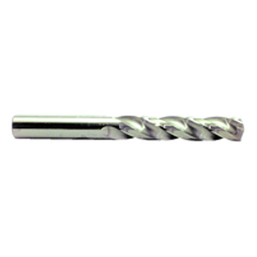 ‎5/16″ Dia. × 5/16″ Shank × 2-3/8″ Flute Length × 3-3/4″ OAL, 5xD, 150°, Uncoated, 3 Flute, External Coolant, Round Solid Carbide Drill